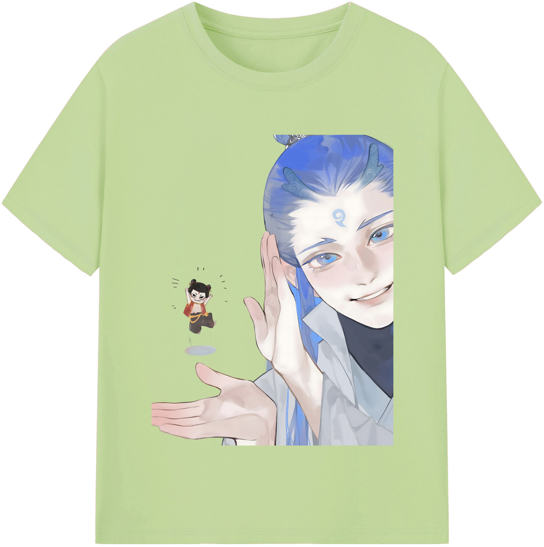 （画像用） Ne Zha 2 ナタ 魔童の大暴れ 綿100％半袖Tシャツ（フロントプリント）